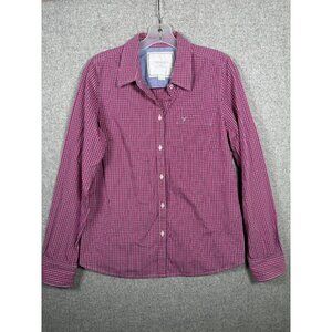 Vintage Size 14 American Eagle Womens Top Button Long Sleeve Cotton Pink Y2K